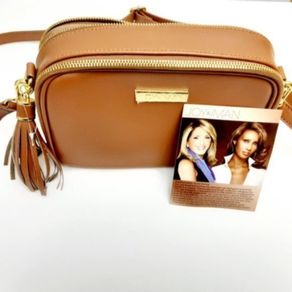 *SOLD* NWOT Joy & Iman Leather RFID Crossbody Bag Brown - Picture 5 of 8